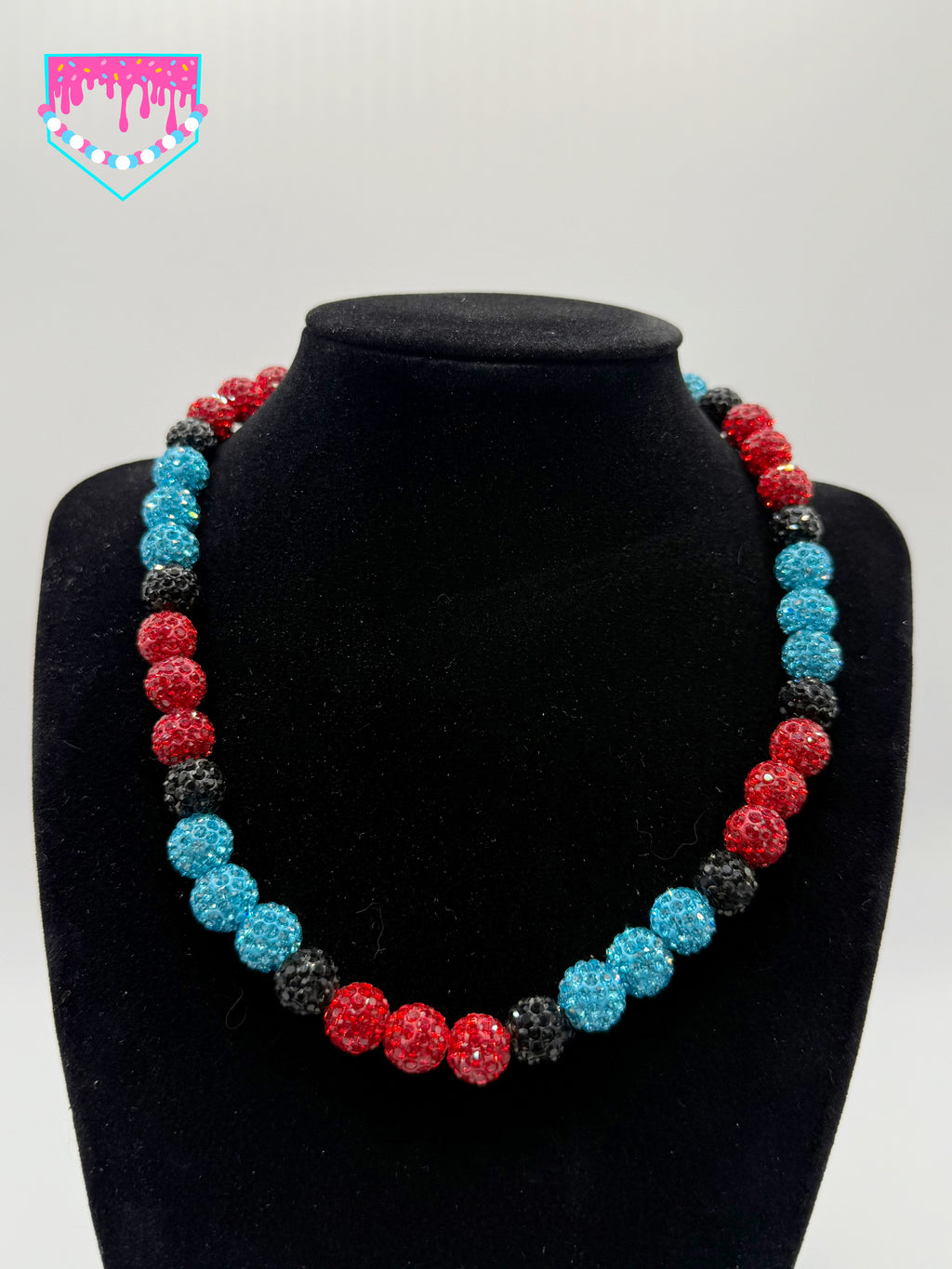 Red, Teal, White Chain