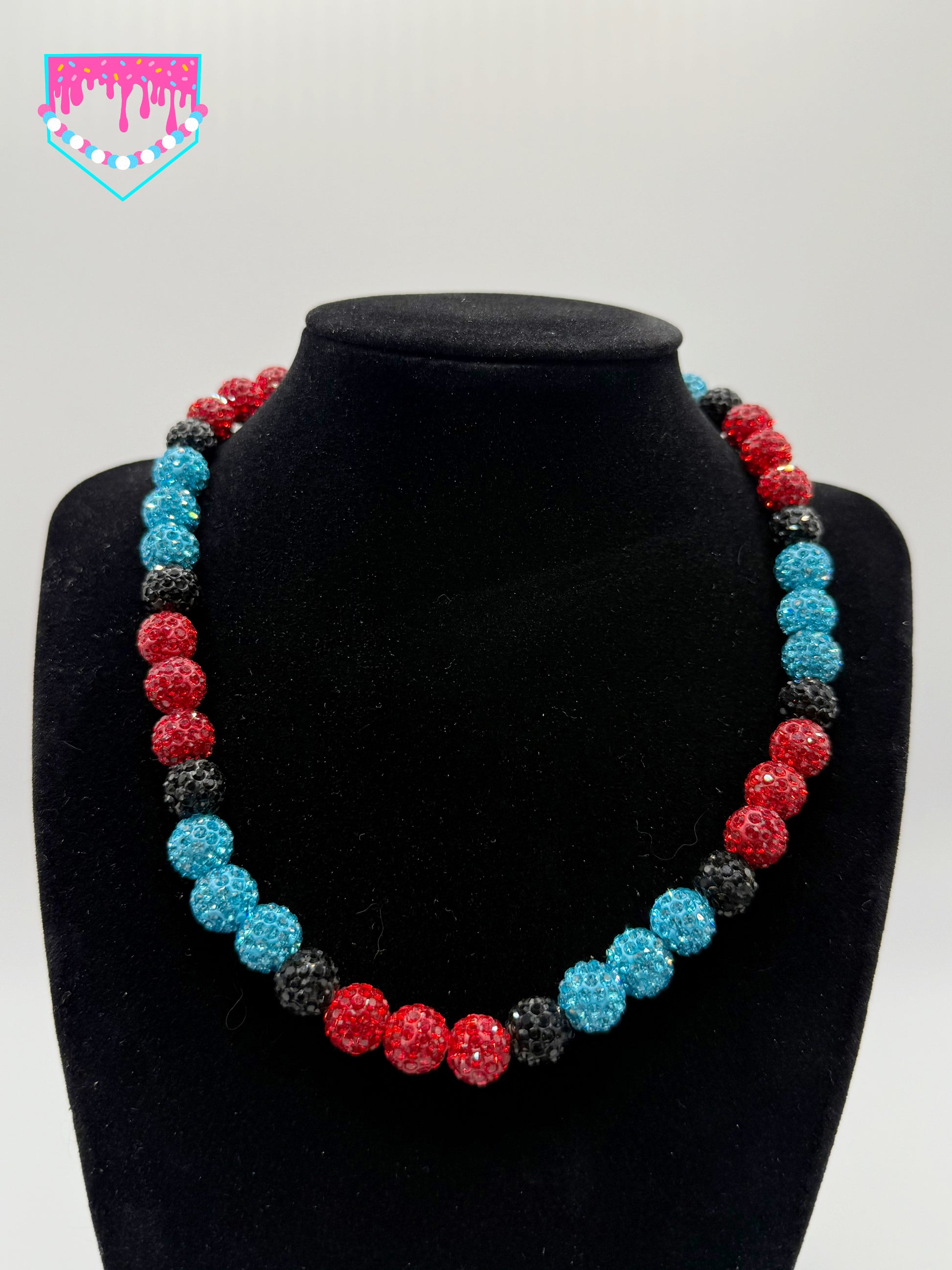 Red, Teal, White Chain
