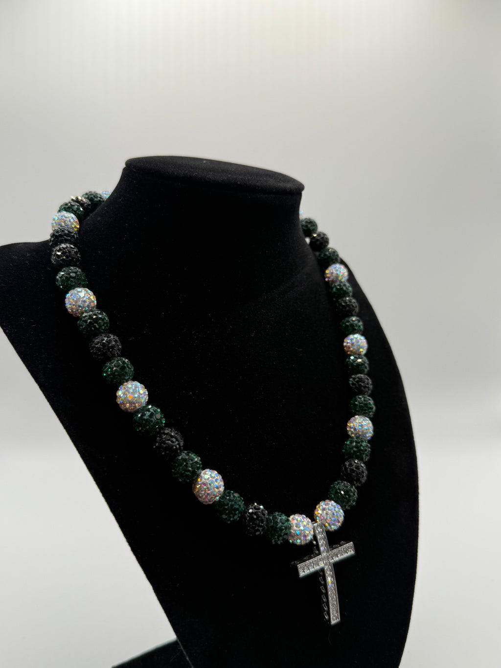 Green, Black, White Cross Chain