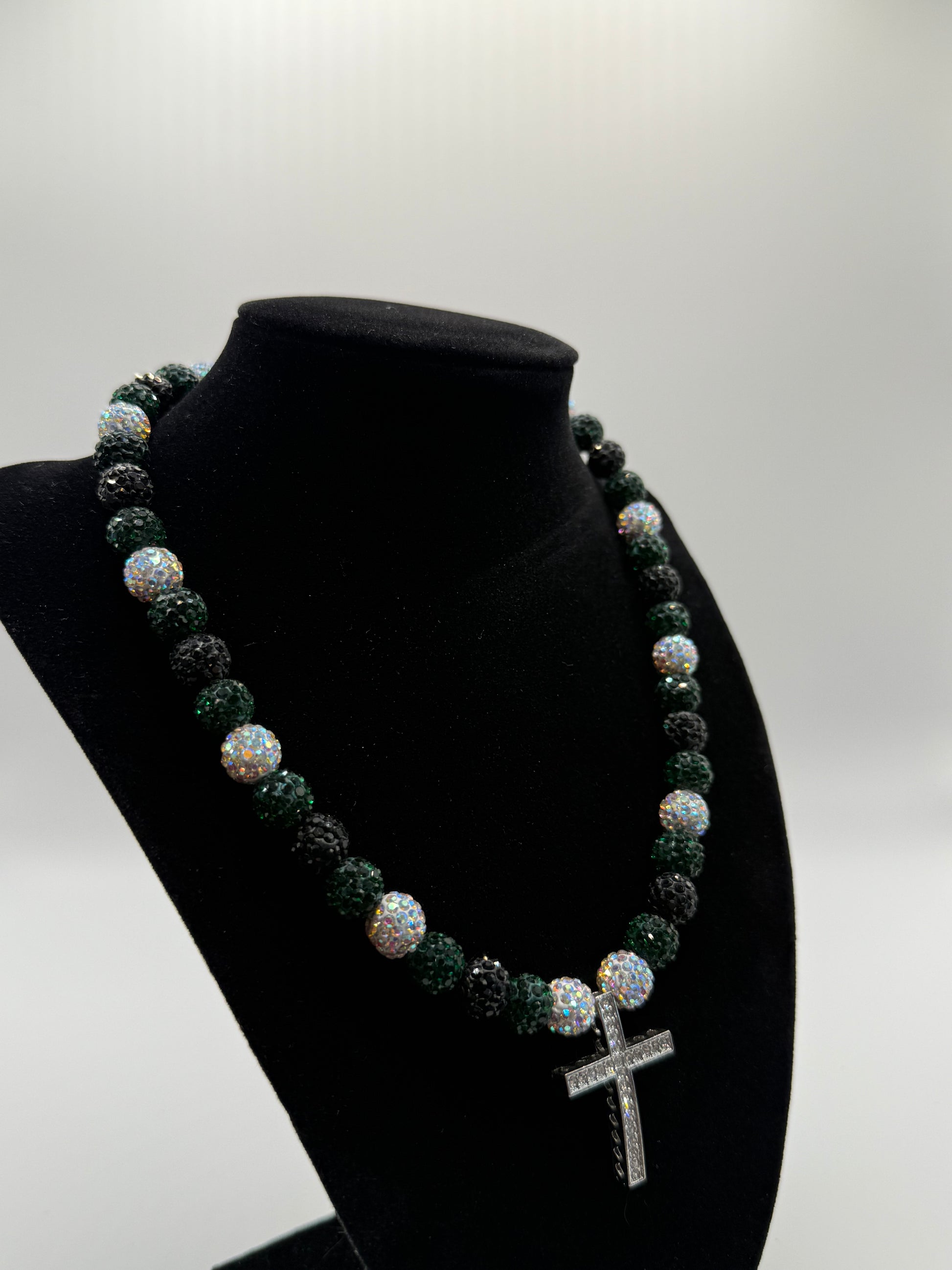 Green, Black, White Cross Chain
