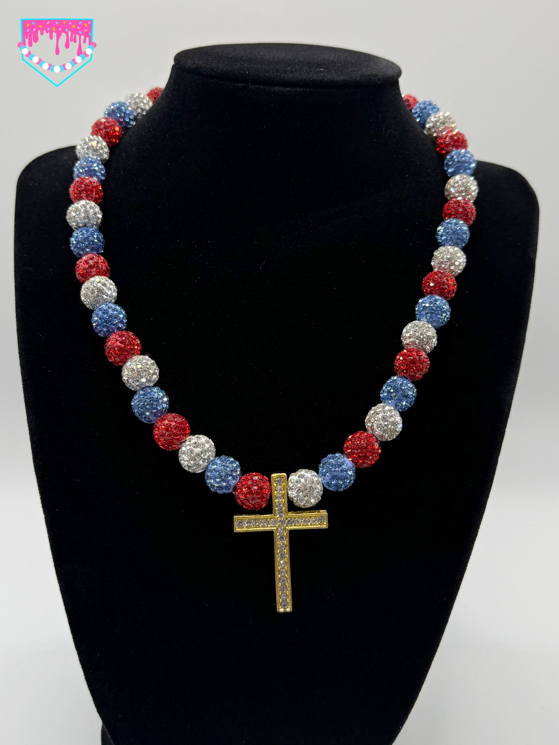 Red, White, Blue Cross Chain