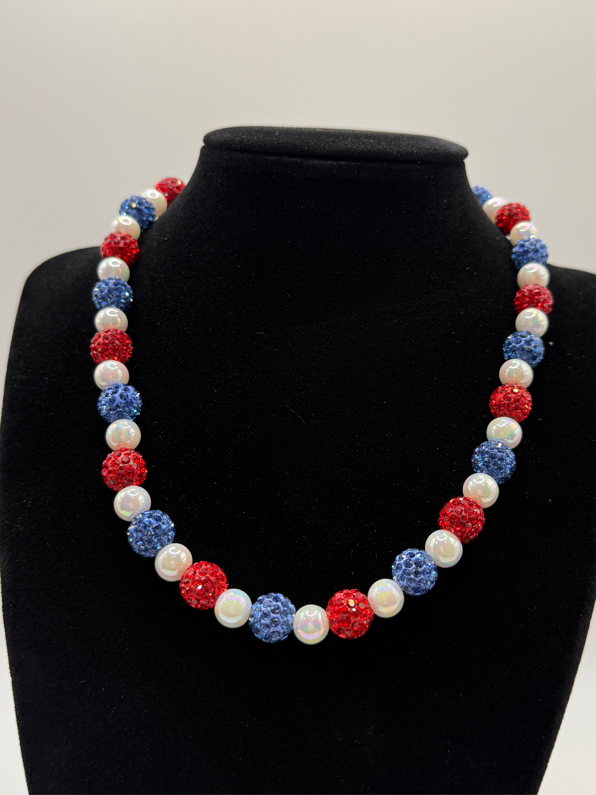 Red, Blue, White (Pearls) Chain