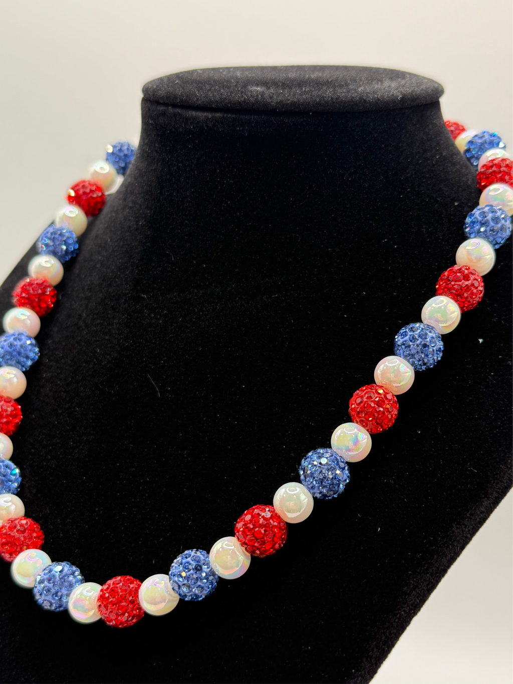 Red, Blue, White (Pearls) Chain