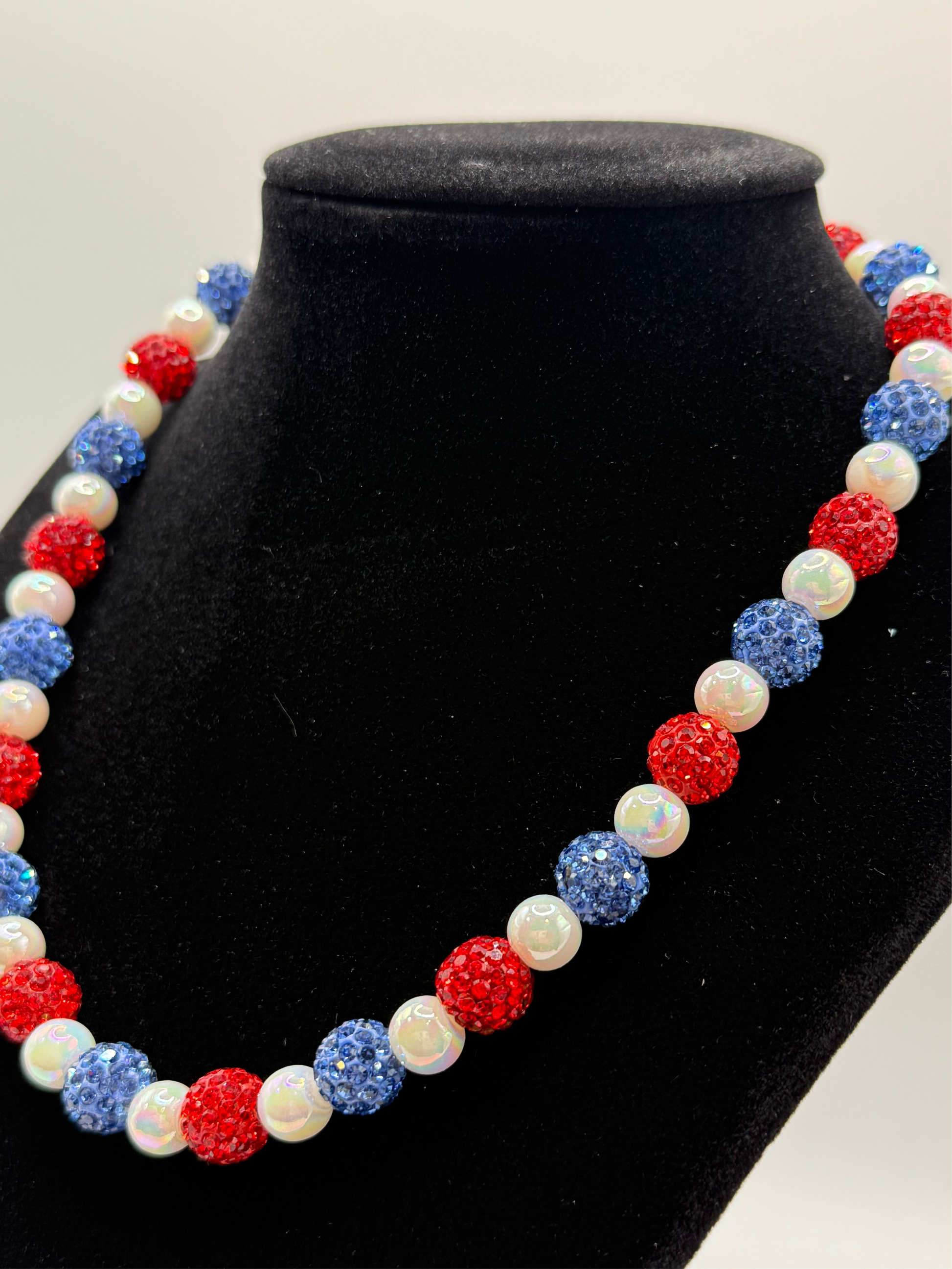 Red, Blue, White (Pearls) Chain